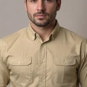 5.11 Tactical Men's Casual Tan Button Down Shirt